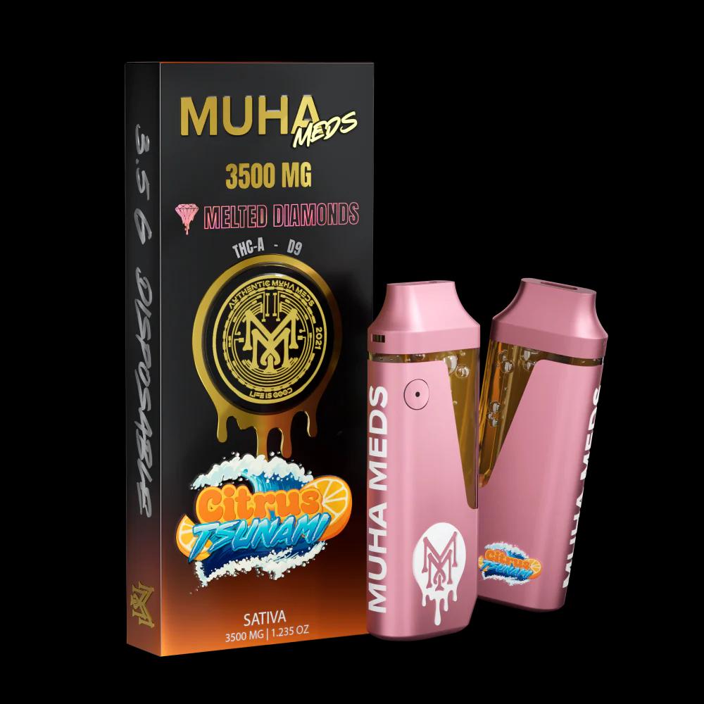 Muha Meds  Citrus Tsunami Disposable Vape [3.5g | THCA + Delta-9 | Sa   Exotics Vapes
