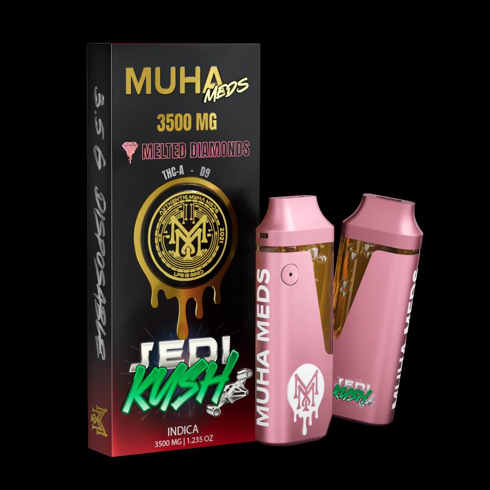 Muha Meds Thca Delta-9 Thc Melted Diamonds Disposable Vape 3.5g Muha Meds Jedi Kush Muha Meds Thca Delta-9 Thc Melted Diamonds Disposable Vape 3.5g Muha Meds Jedi Kush