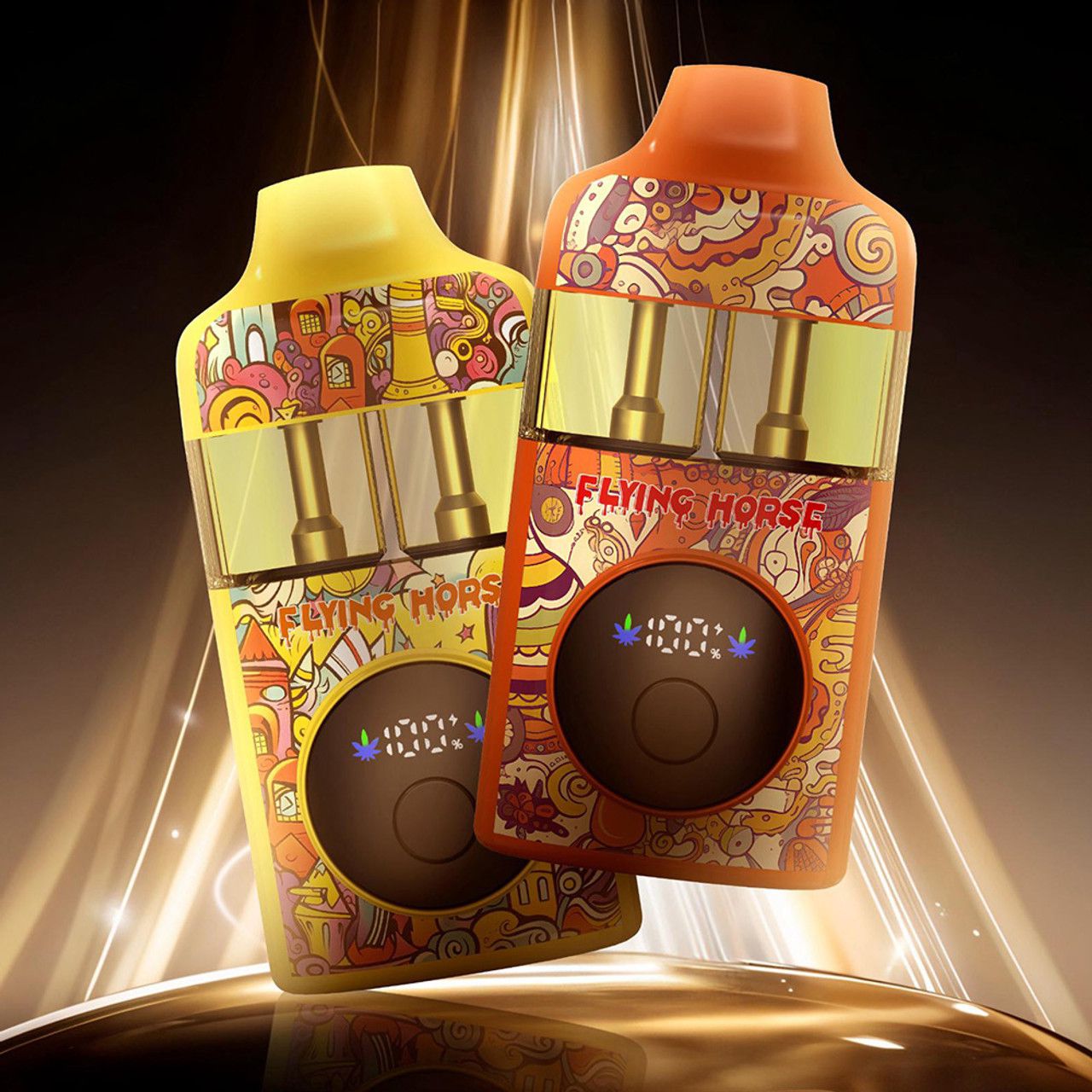 Flying Horse – Stoner Blend | 9g Triple Strain Vape (Edición Psicodélica Amarilla)