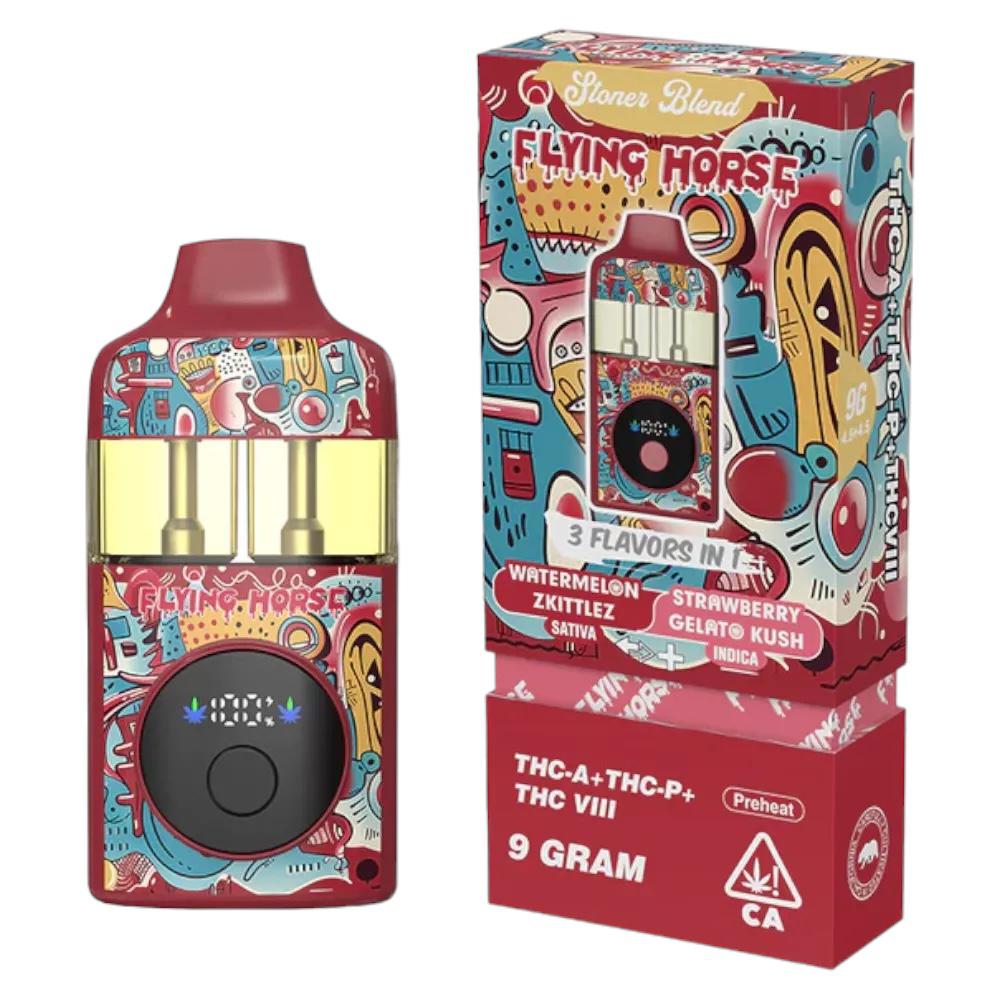 Flying Horse – Stoner Blend | 9g Dual Chamber Vape | Best Seller | 9 GRAMOS | 3 Sabores en 1 Vape