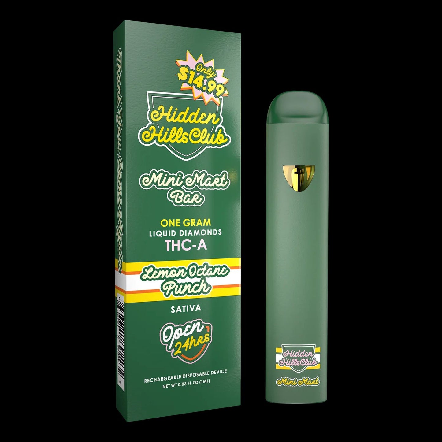 Hidden Hills Mini Mart Bar – Lemon Octane Punch [1g | THC-A Liquid Diamonds | Sativa]