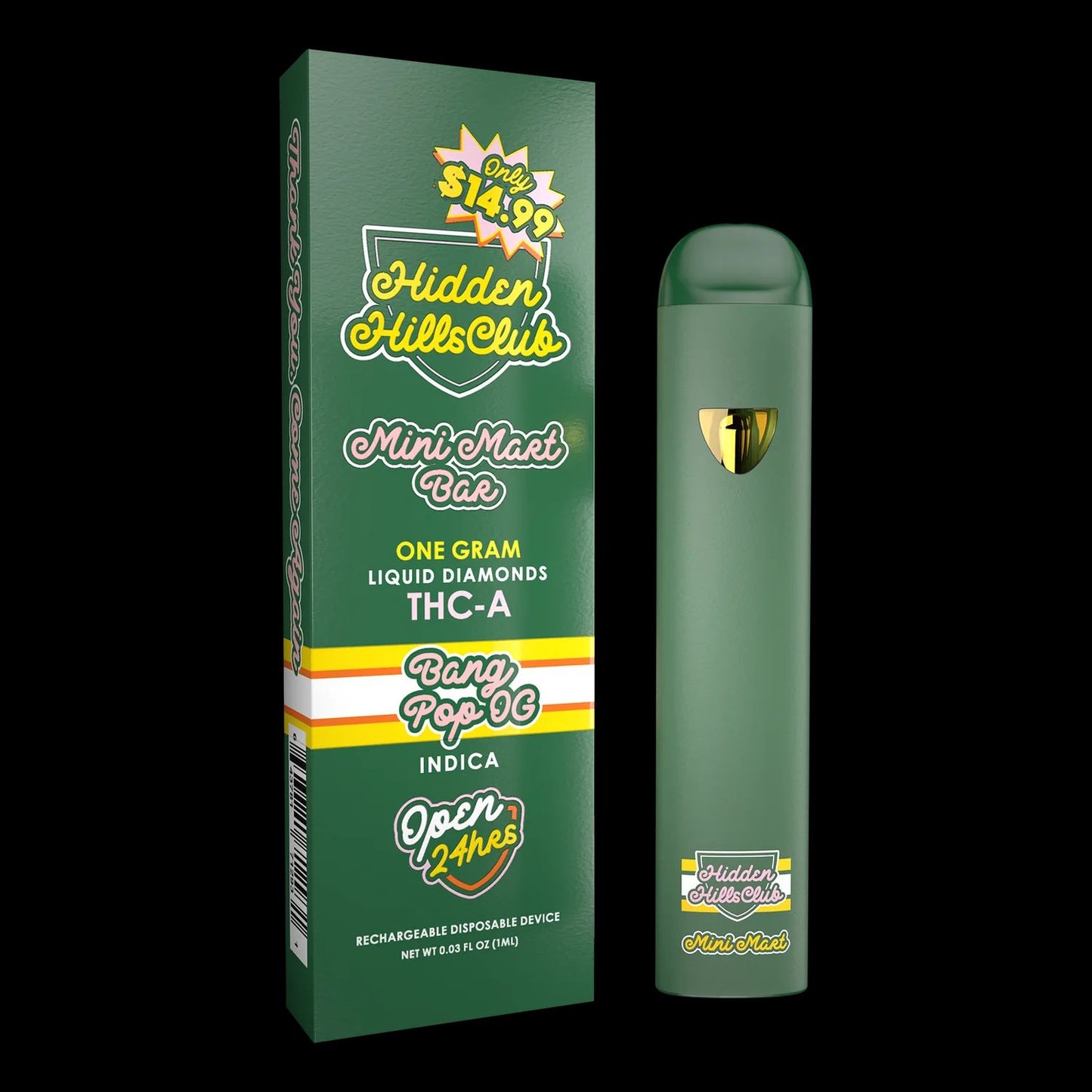 Hidden Hills Mini Mart Bar – Bang Pop OG [1g | THC-A Liquid Diamonds | Indica]