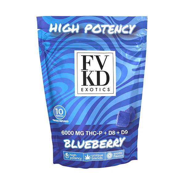 FVKD Exotics – Blueberry Gummies [6000mg | THC-P + Delta-8 + Delta-9 | 10ct]