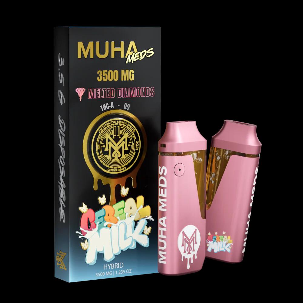 Muha Meds – Cereal Milk Disposable Vape [3.5g | THCA + Delta-9 | Hybrid]