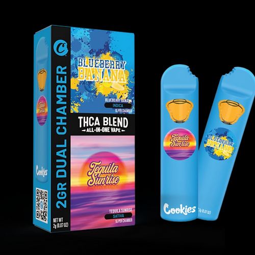 Cookies – Dual Chamber THCA Vape [2g | Blueberry Banana + Tequila Sunrise]