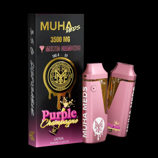 MUHA MEDS – Purple Champagne  3500mg | Melted Diamonds | THC-A + D9 | Sativa