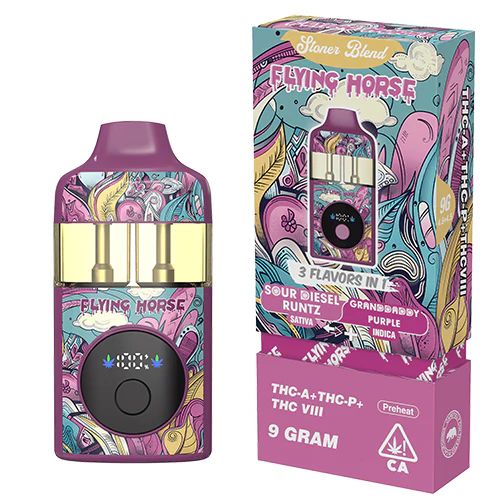 Flying Horse – Stoner Blend | 9g Dual Chamber Vape (Edición Morada)