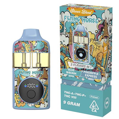 Flying Horse – Stoner Blend | 9g Dual Chamber Vape (Edición Celeste)