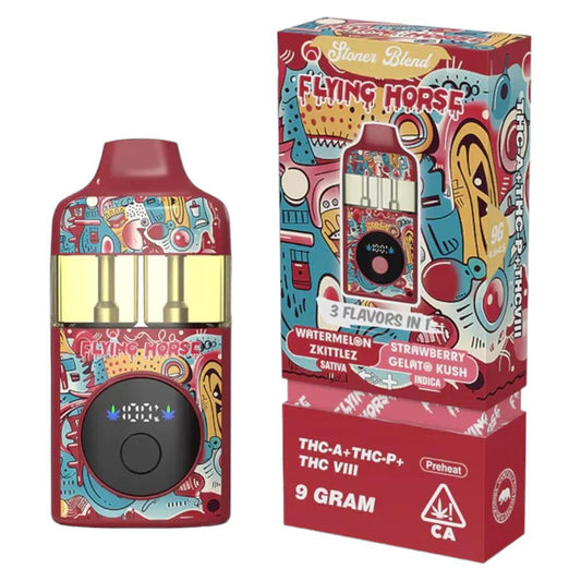 Flying Horse – Stoner Blend | 9g Dual Chamber Vape | Best Seller | 9 GRAMOS | 3 Sabores en 1 Vape